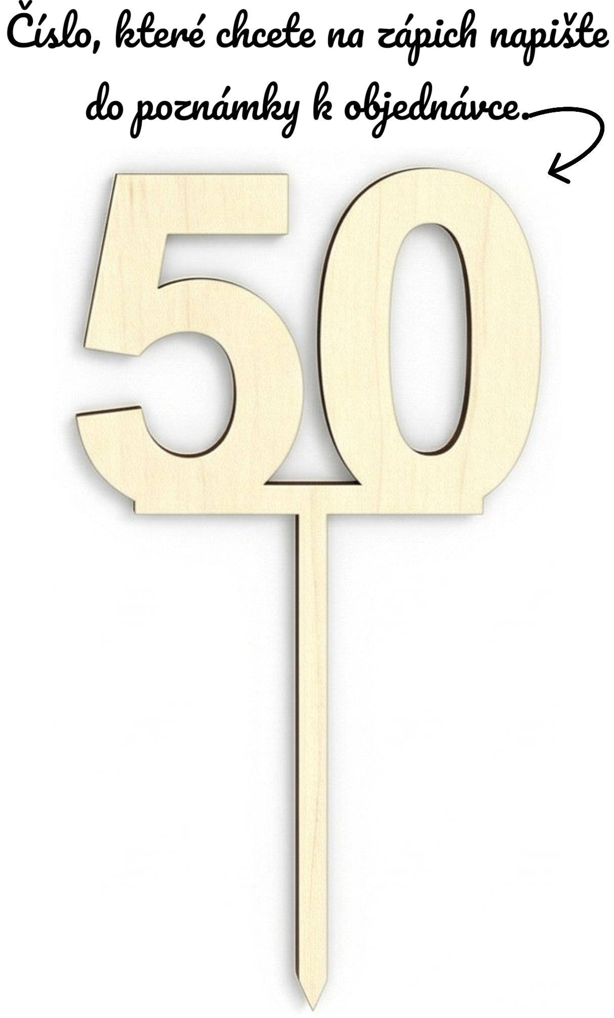 Dřevěný zápich s číslem